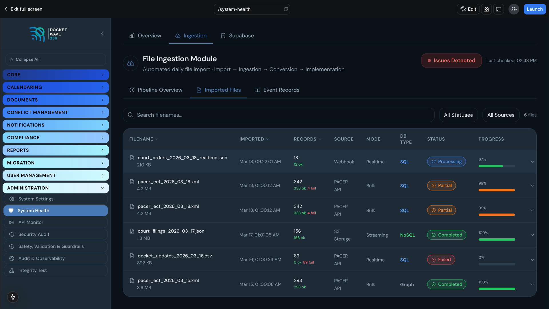 DocketWave 360 — Full-Circle Legal Docketing Platform