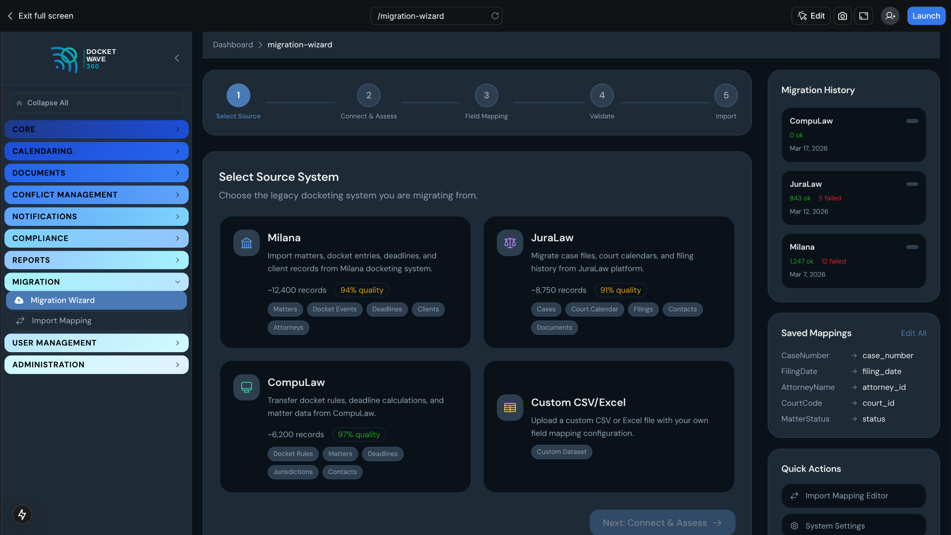 DocketWave 360 — Full-Circle Legal Docketing Platform