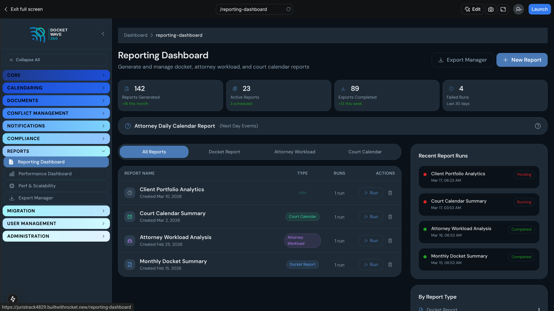 DocketWave 360 — Full-Circle Legal Docketing Platform